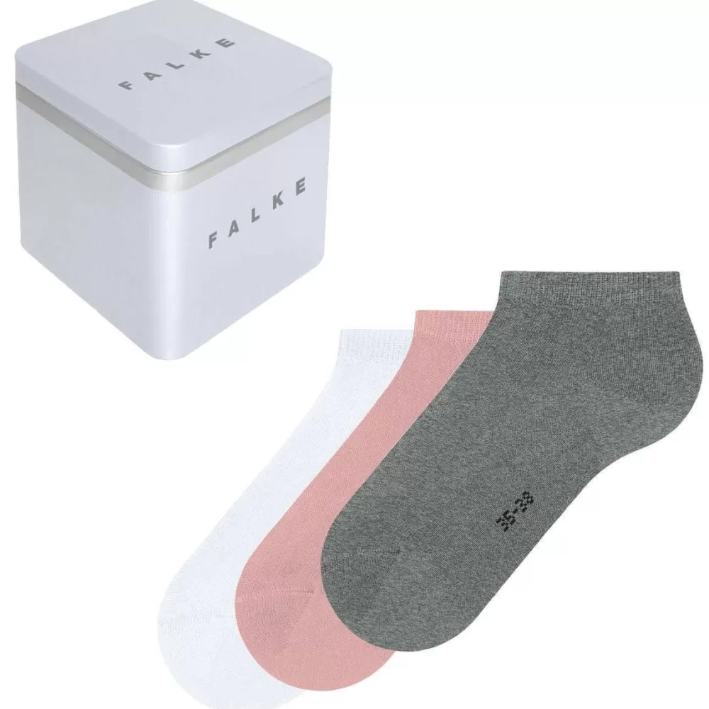 Falke Women's Socks^Grey Happy Box 3 Pack Sneaker Socks