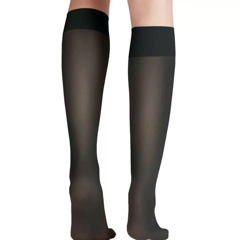 Falke Tights^Grey Matt Deluxe 20 Denier Knee High Tights