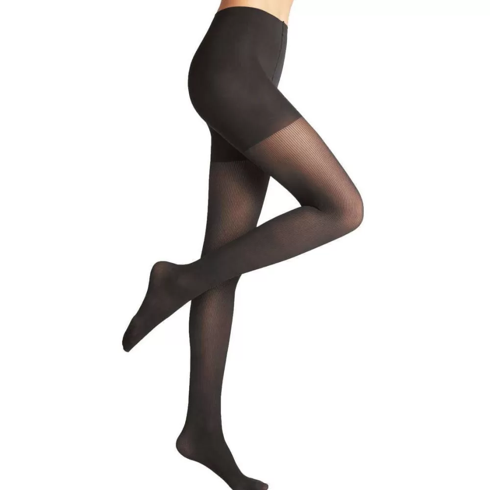 Falke Tights^Grey Rib Shaping 50 Denier Tights