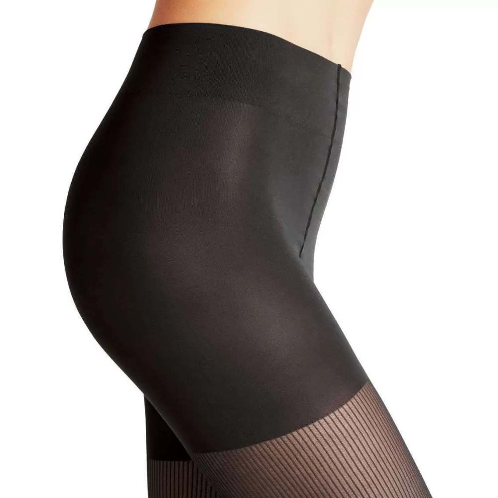 Falke Tights^Grey Rib Shaping 50 Denier Tights