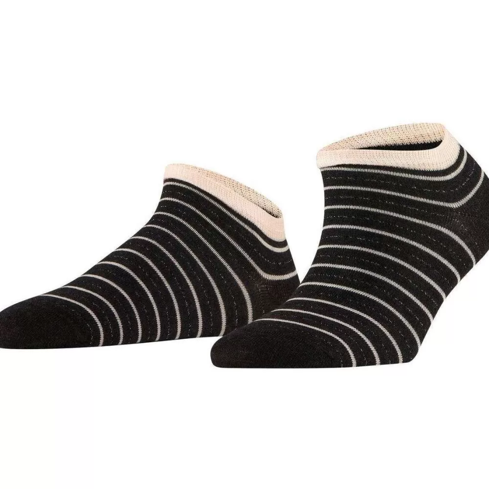 Falke Women's Socks^Grey Stripe Shimmer Sneaker Socks