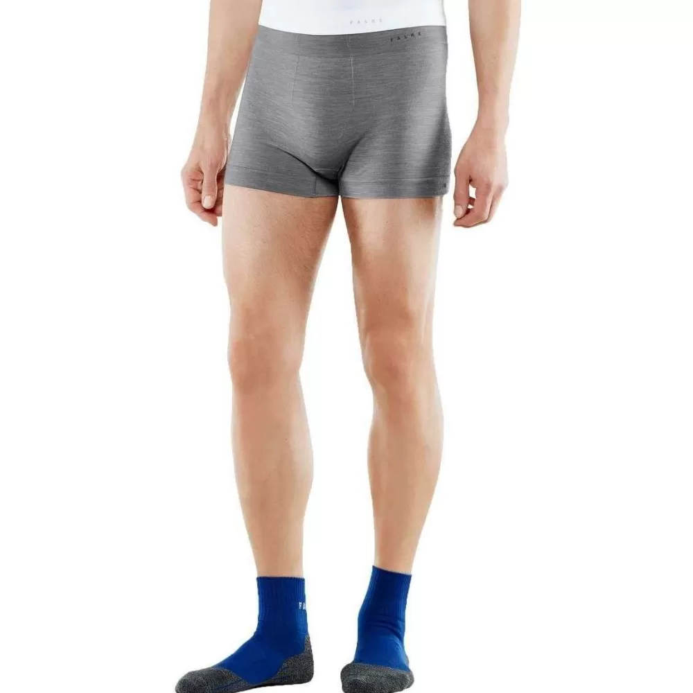 Falke Men's Underwear^Grey Wool Tech Light Boxers