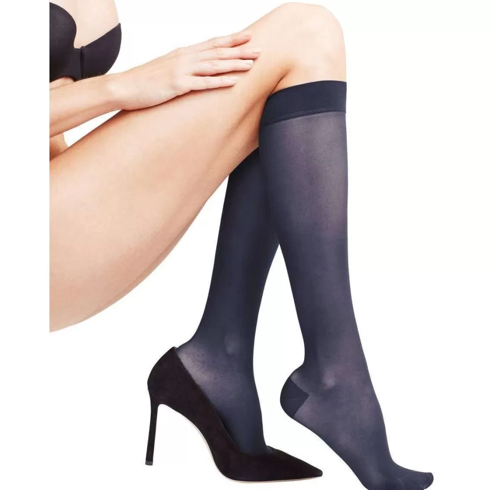 Falke Women's Socks^Navy Energize 30 Denier Knee-High Socks