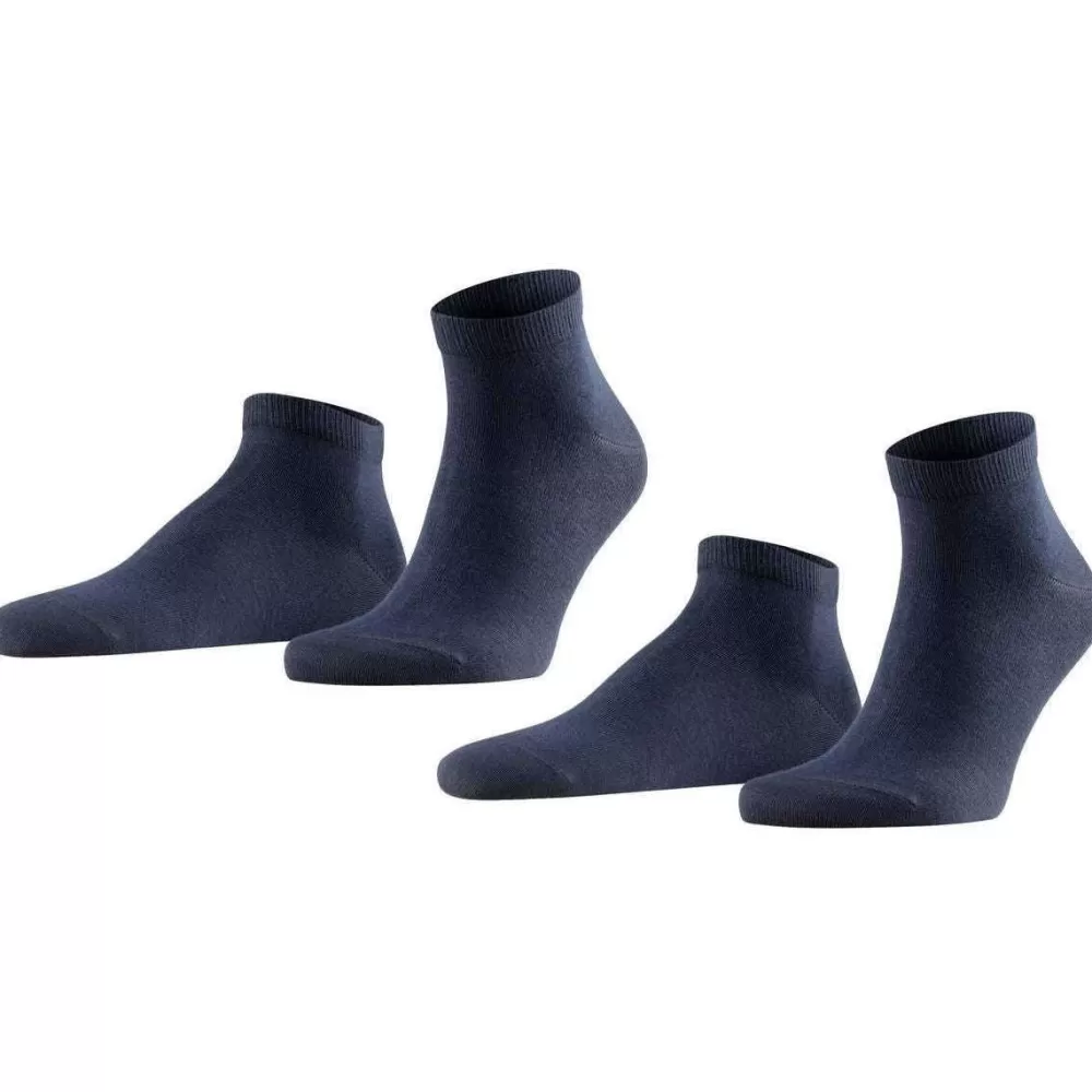 Falke Men's Socks^Navy Happy 2 Pack Sneaker Socks