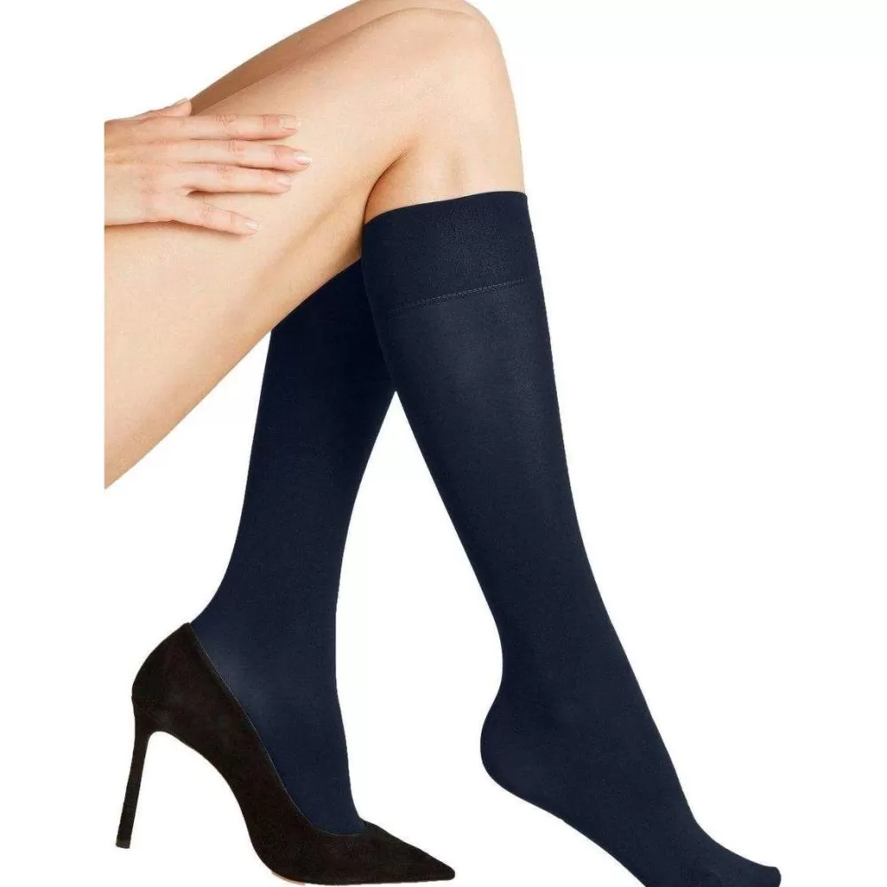 Falke Tights^Navy Seidenglatt 40 Den Knee High Tights