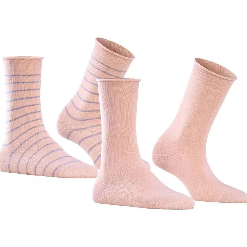 Falke Women's Socks^Pink Happy Stripe 2 Pack Socks