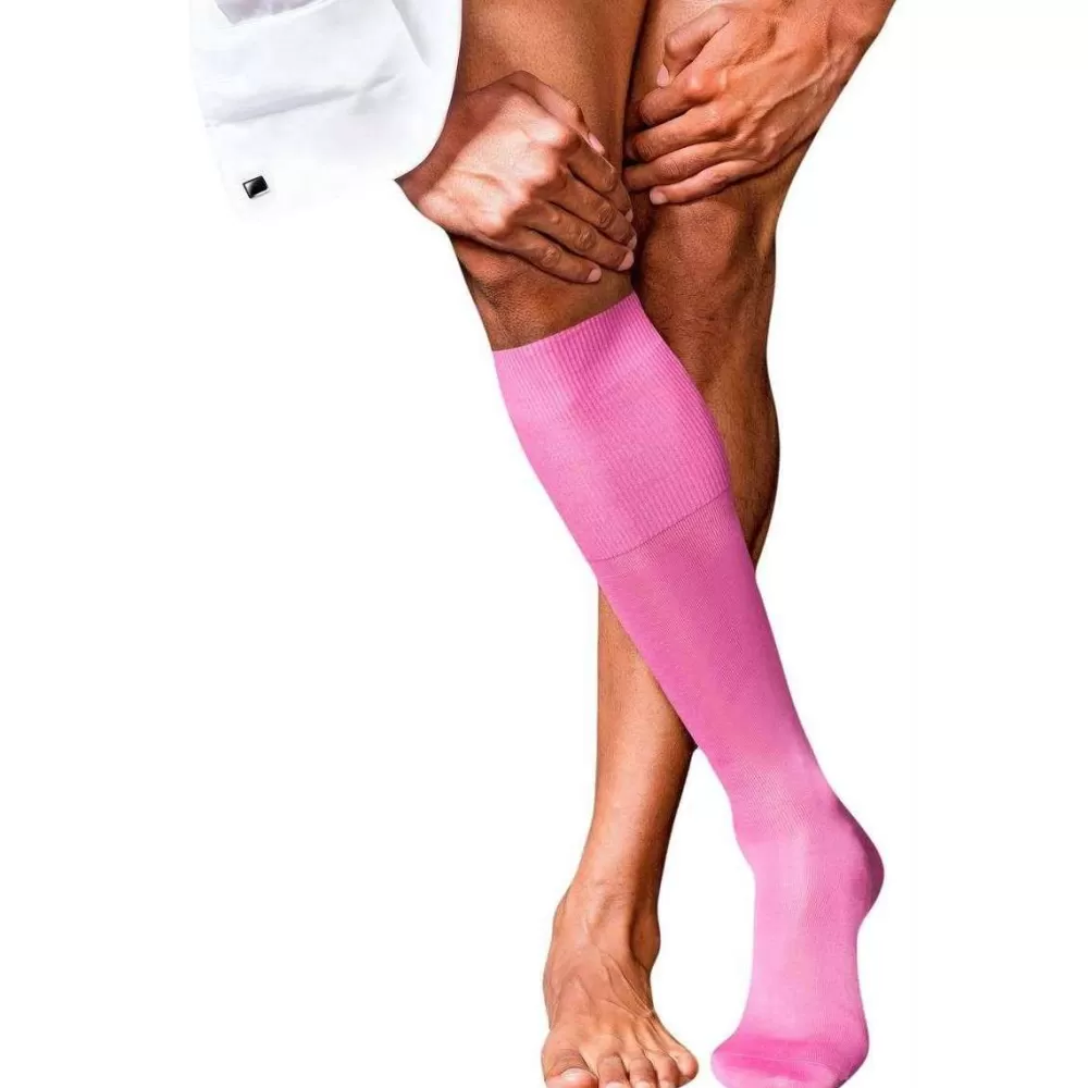 Falke Men's Socks^Pink No9 Pure Fil D'Ecosse Knee High Socks