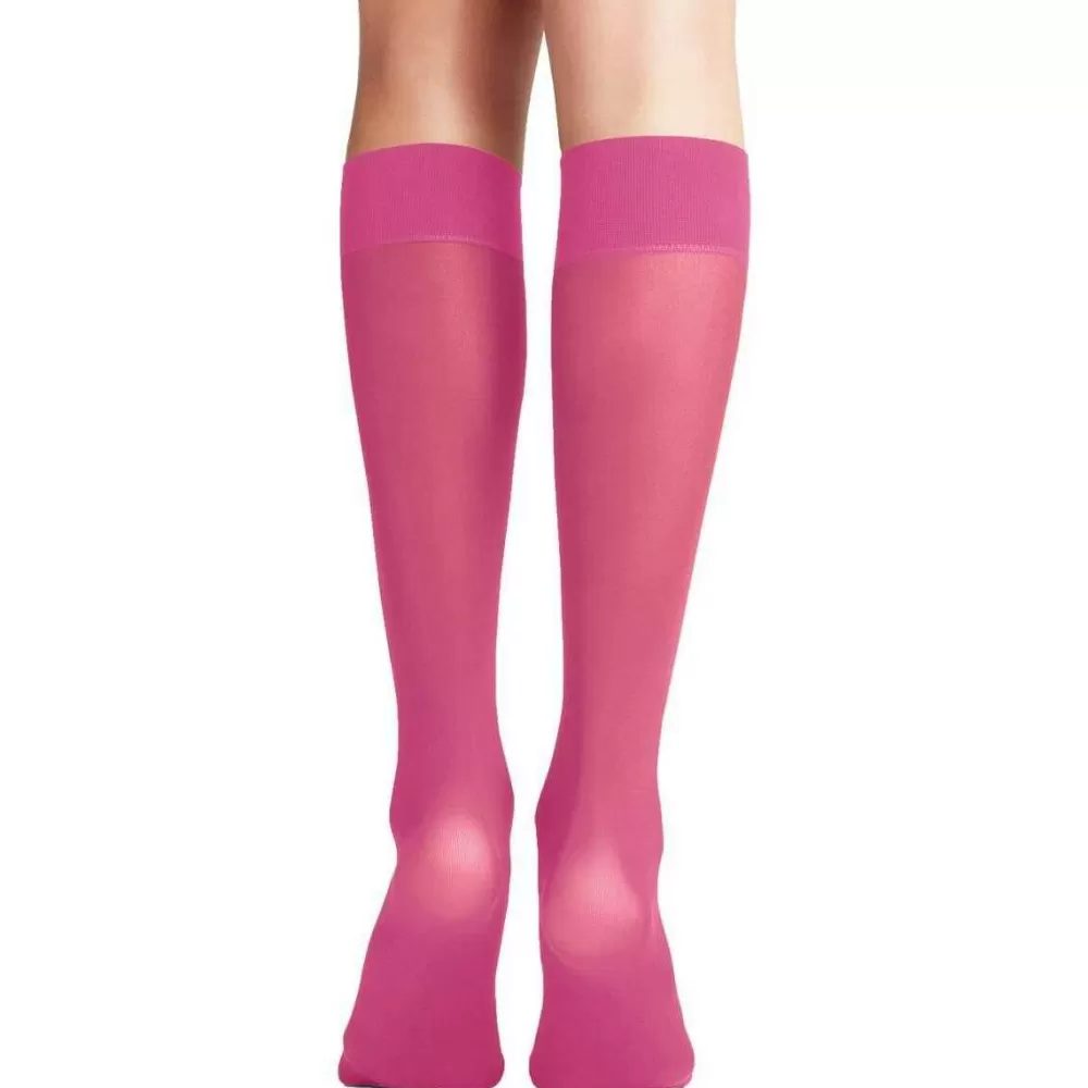 Falke Tights^Pink Pure Matt 50 Denier Knee High Tights