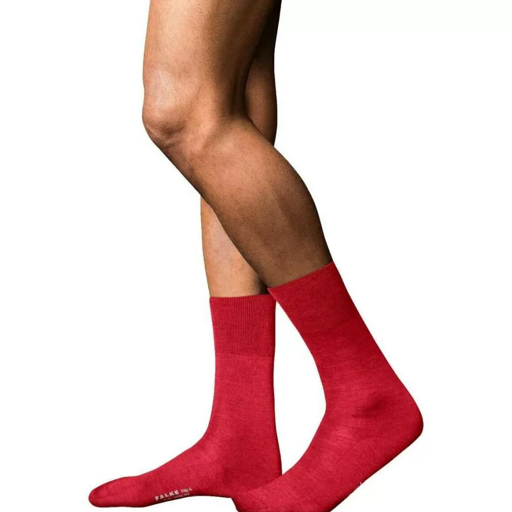 Falke Men's Socks^Red No 6 Finest Merino Wool And Silk Socks