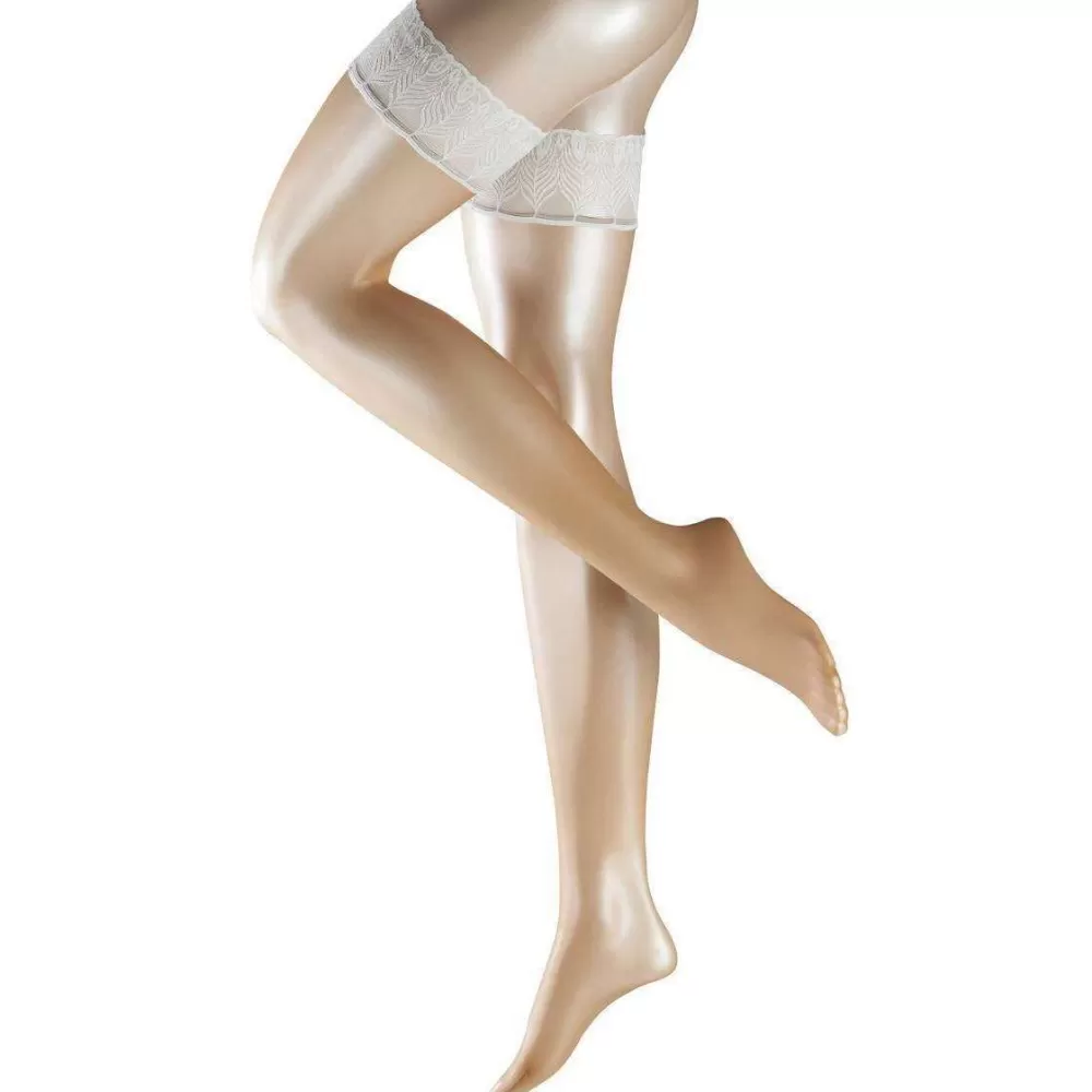 Falke Stockings^Tan Lunelle 8 Denier Ultra-Transparent Shimmer Stay Up Stockings