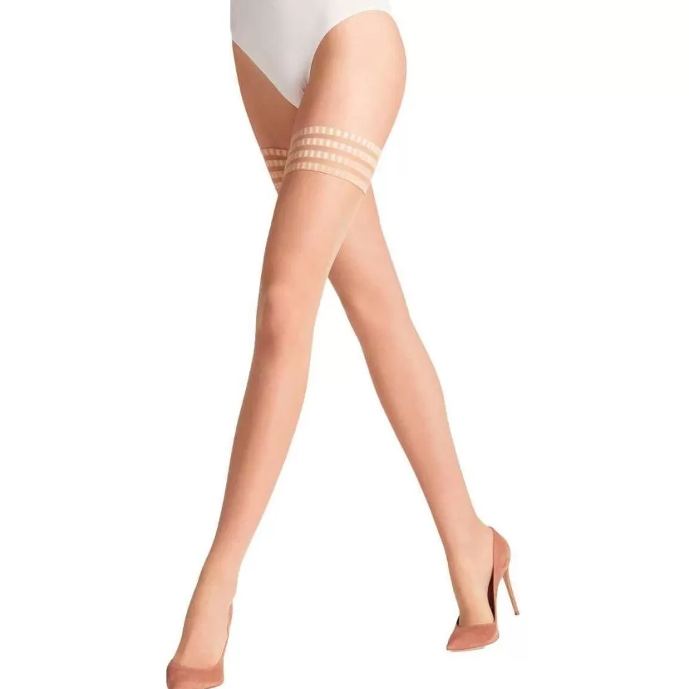 Falke Stockings^Tan Pure Matt 20 Denier Stay Up Stockings