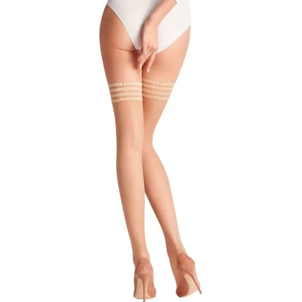 Falke Stockings^Tan Pure Matt 20 Denier Stay Up Stockings