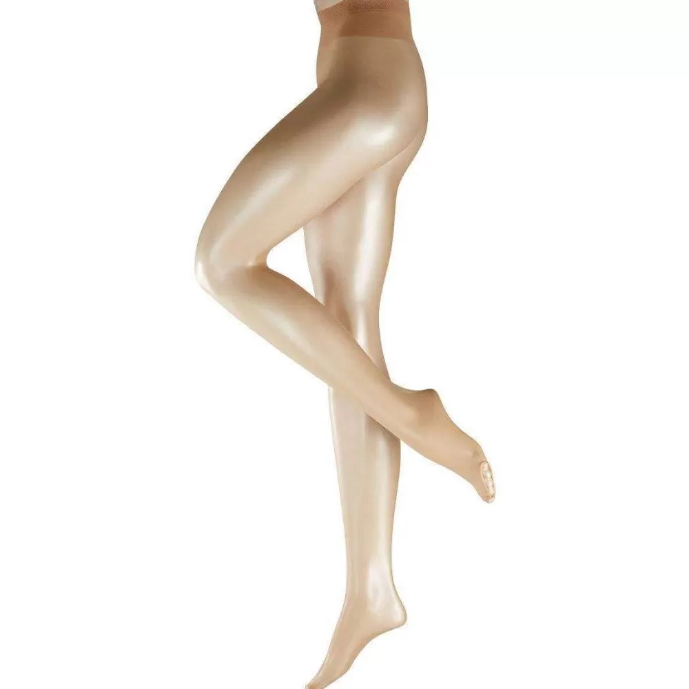 Falke Tights^Tan Shelina Toeless Shimmer 12 Denier Tights