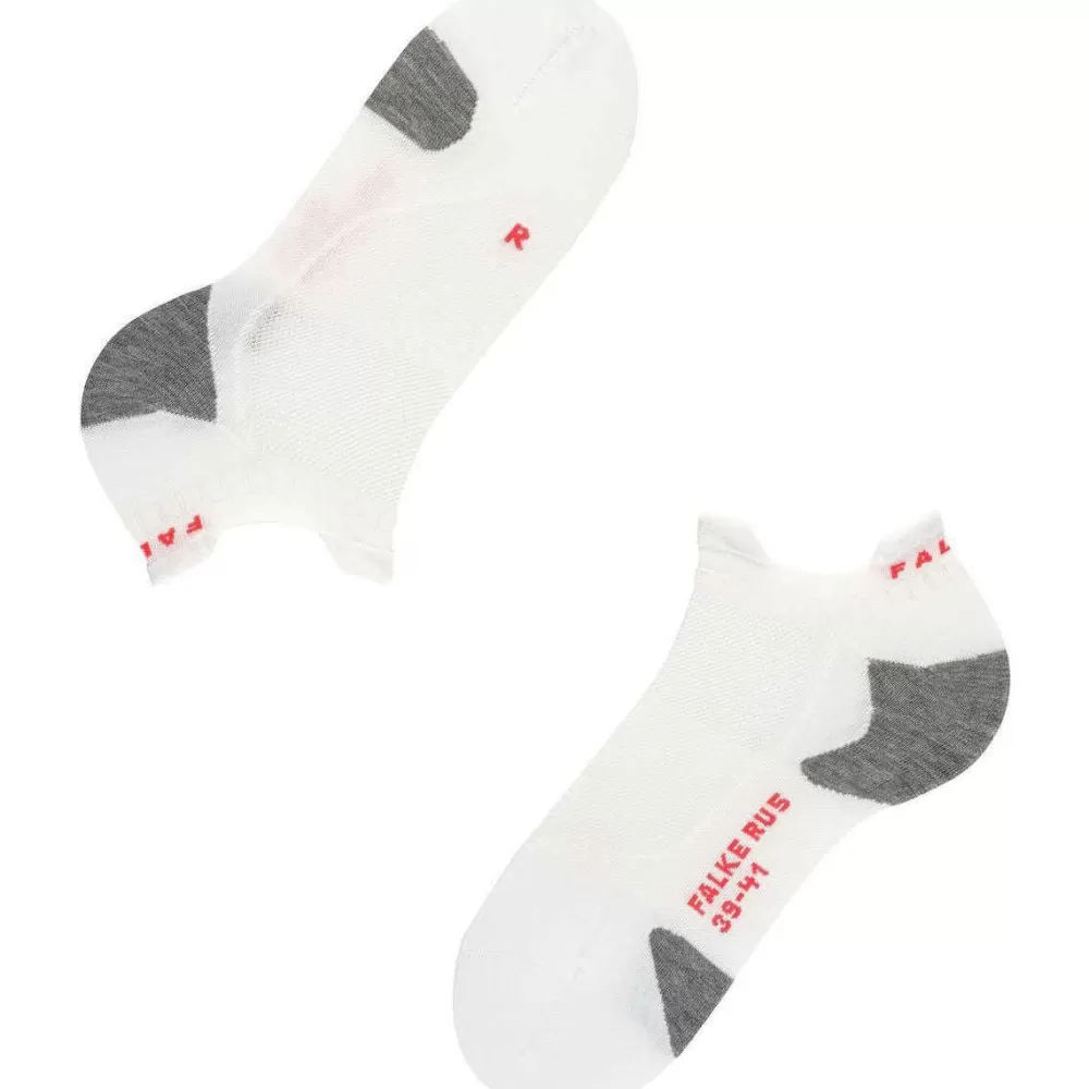 Falke Men's Socks^White Running 5 Invisible No Show Socks