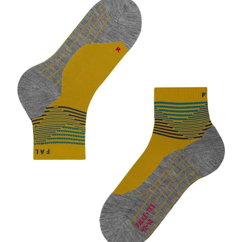 Falke Men's Socks^Yellow Trekking 5 Offset Sneaker Socks