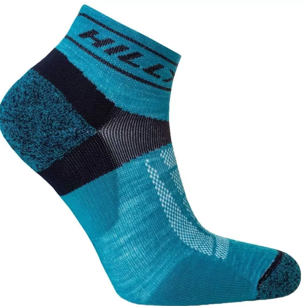 Hilly Men's Socks^Turquoise Trail Quarter Med Socks