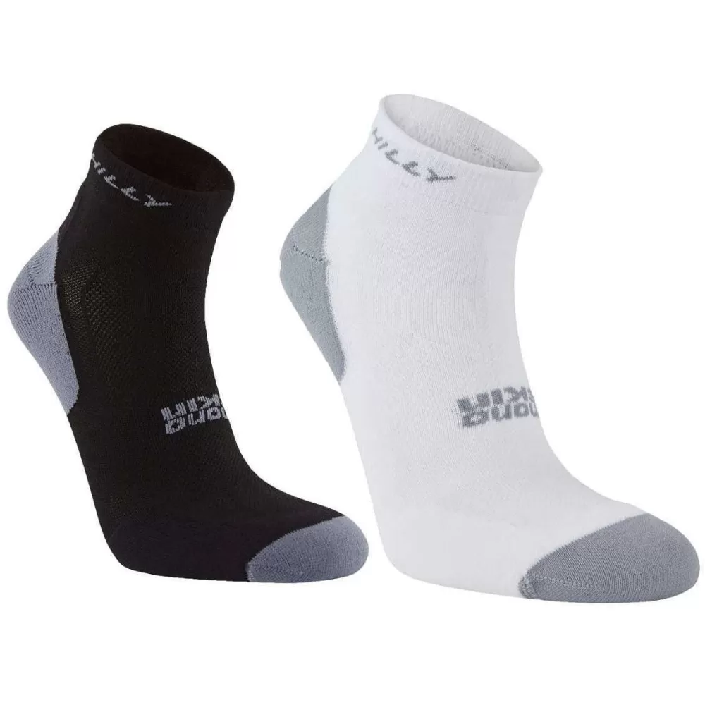 Hilly Men's Socks^White Active Quarter Min Twin Pack Socks
