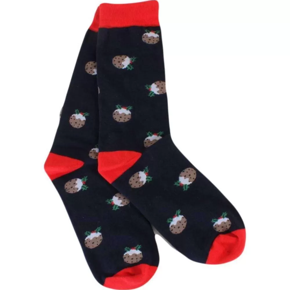 David Van Hagen Men's Socks^Navy Pudding Socks