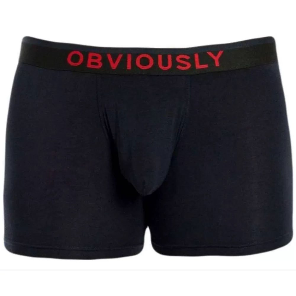 Obviously Men's Underwear^Black Freeman Anatofree Boxer Brief 3Inch Leg