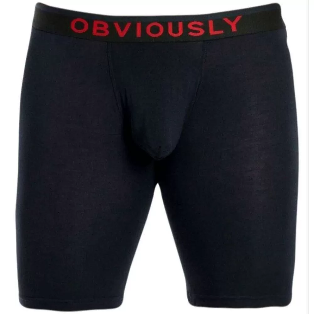 Obviously Men's Underwear^Black Freeman Anatofree Boxer Brief 9Inch Leg
