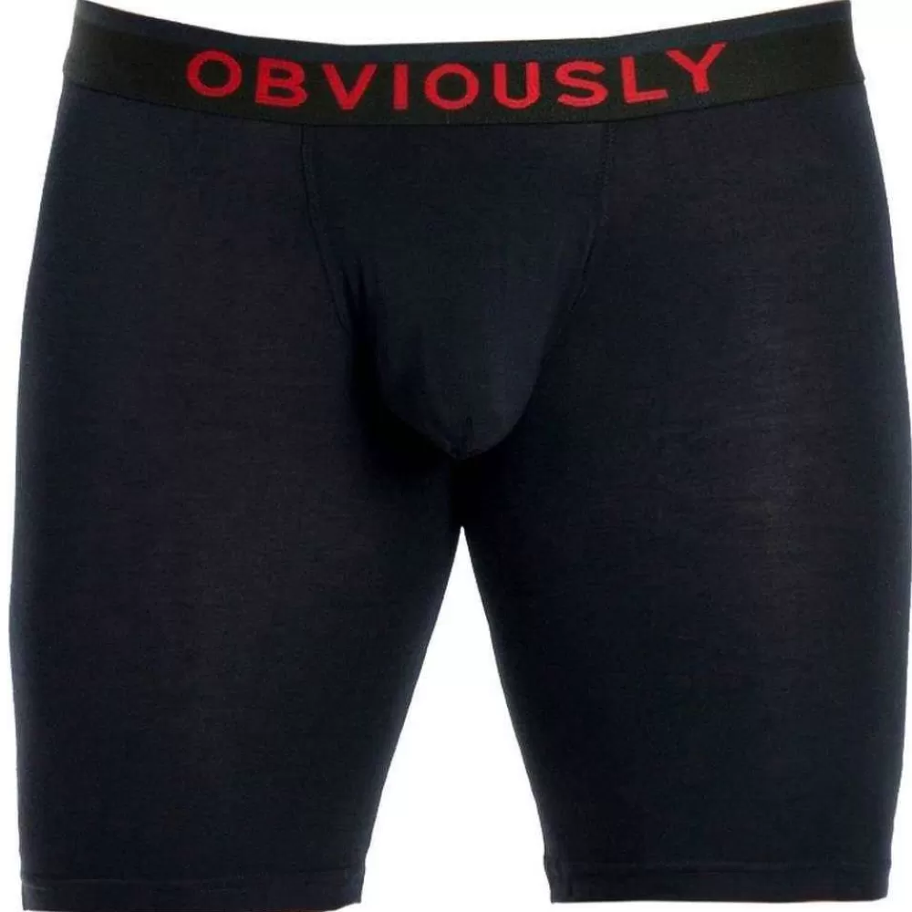 Obviously Men's Underwear^Black Freeman Anatofree Boxer Brief 6Inch Leg