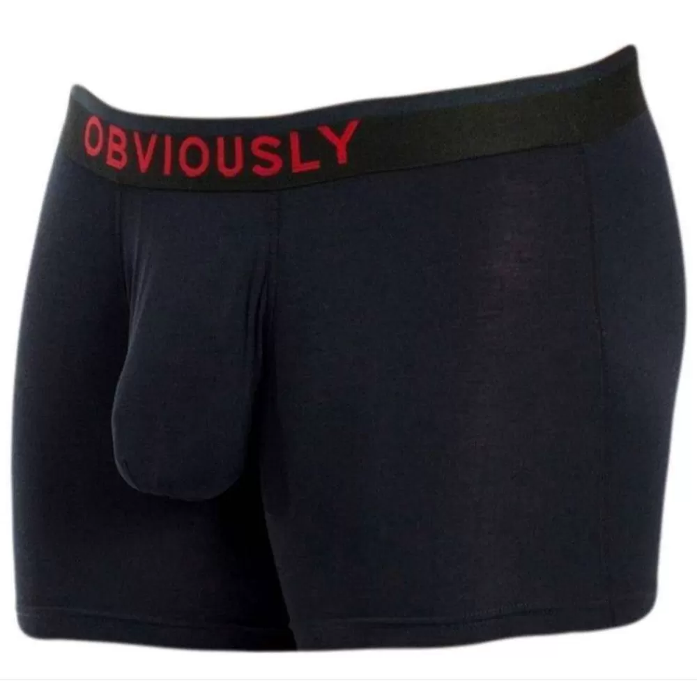 Obviously Men's Underwear^Black Freeman Anatofree Boxer Brief 3Inch Leg