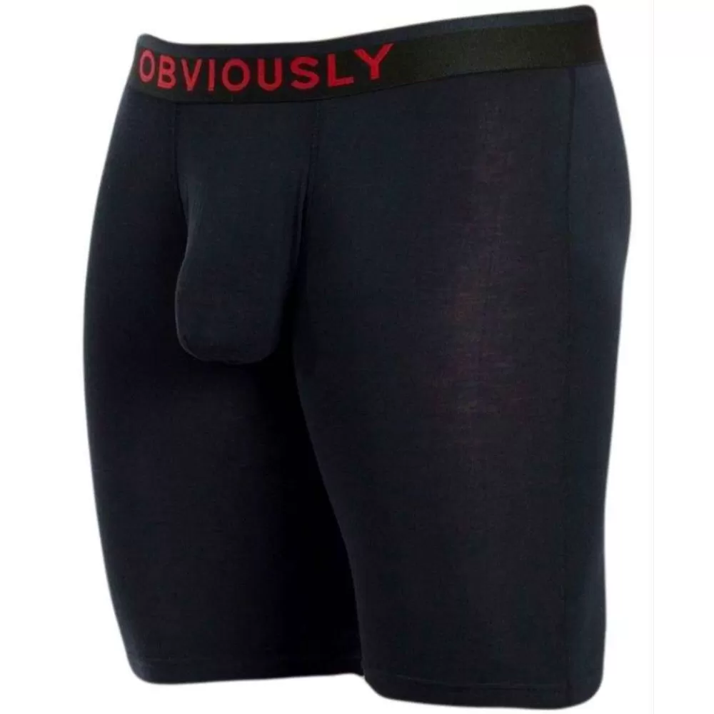 Obviously Men's Underwear^Black Freeman Anatofree Boxer Brief 9Inch Leg