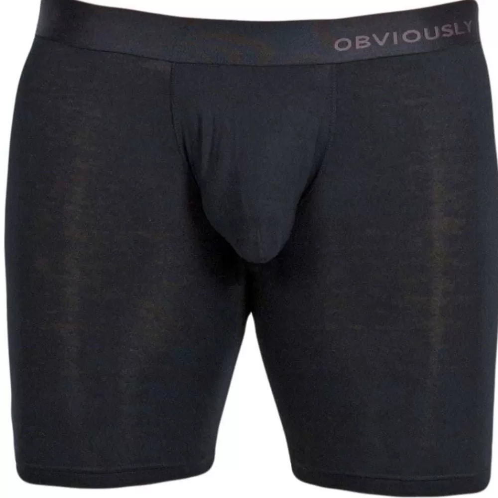 Obviously Men's Underwear^Black Primeman Anatomax Boxer Brief 6Inch Leg