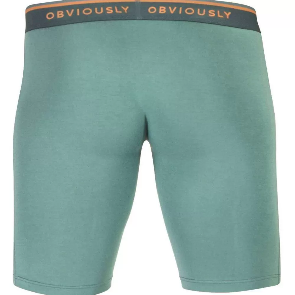 Obviously Men's Underwear^Green Everyman Anatomax Boxer Brief 9Inch Leg