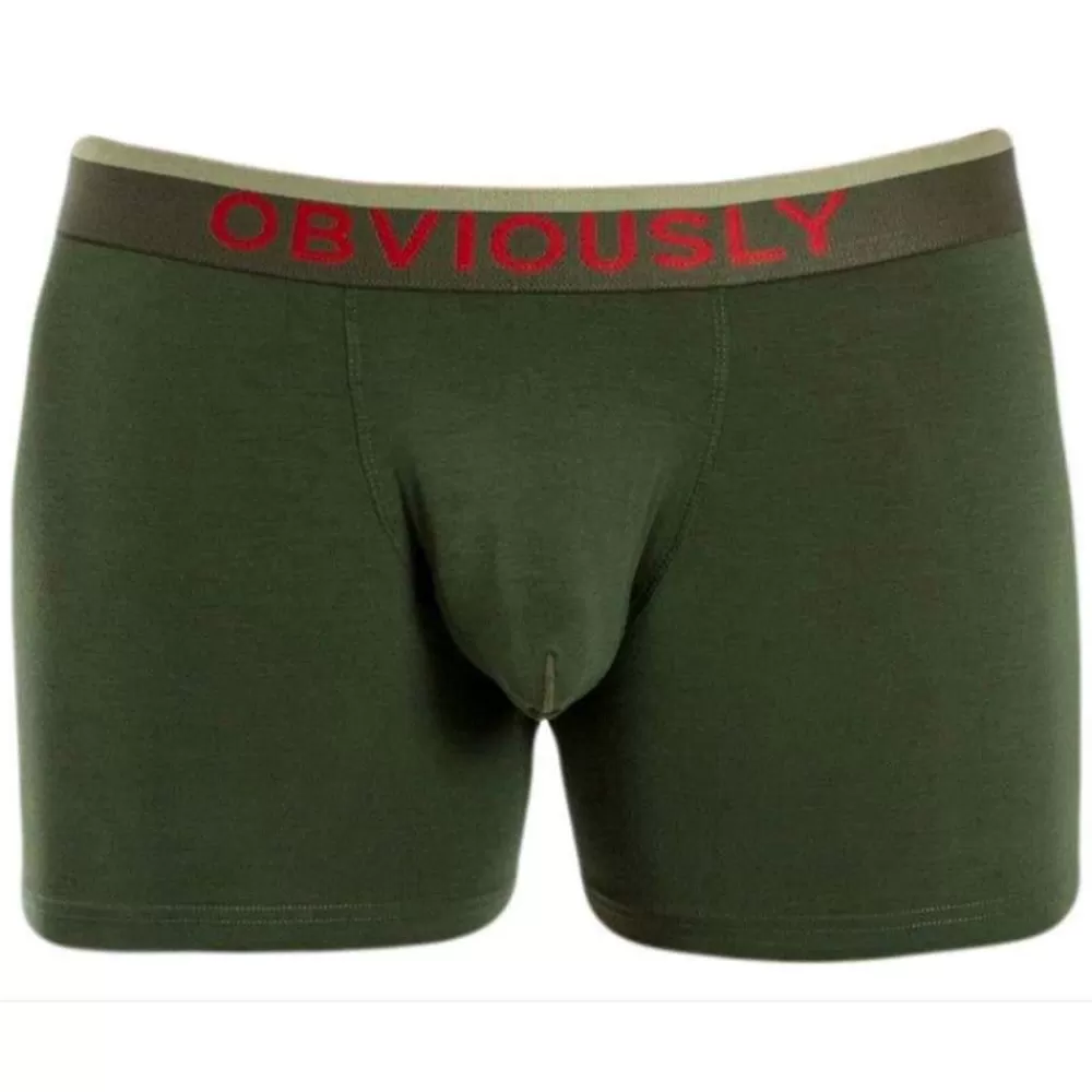 Obviously Men's Underwear^Green Freeman Anatofree Boxer Brief 3Inch Leg