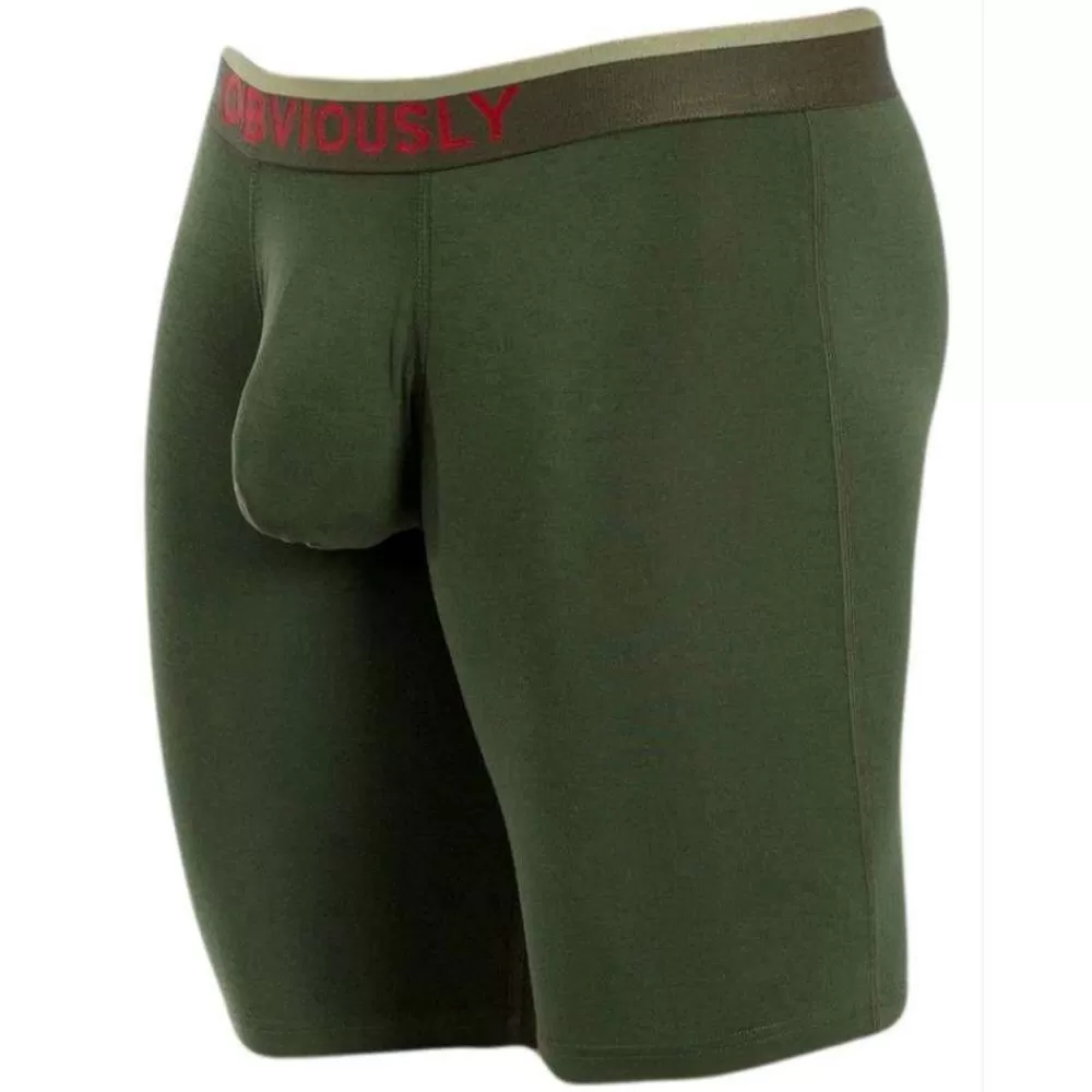 Obviously Men's Underwear^Green Freeman Anatofree Boxer Brief 9Inch Leg
