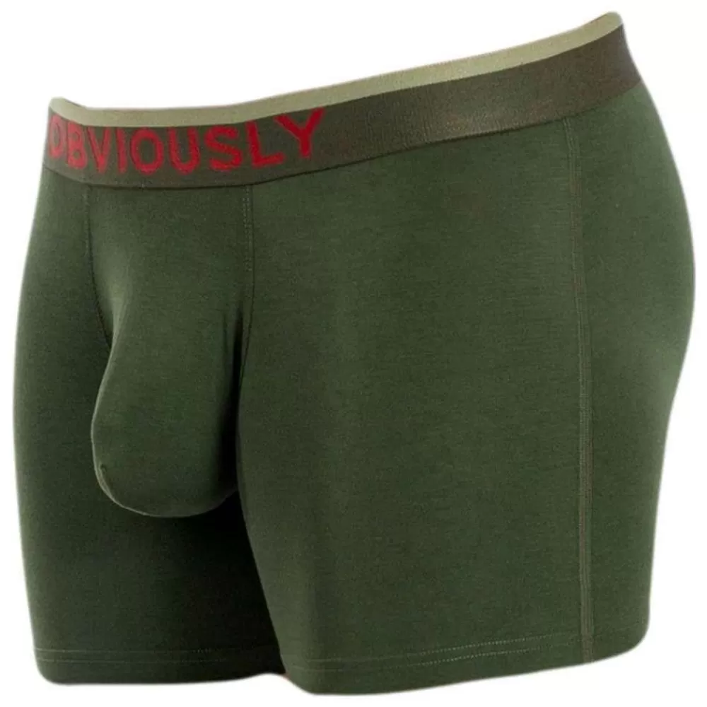 Obviously Men's Underwear^Green Freeman Anatofree Boxer Brief 3Inch Leg