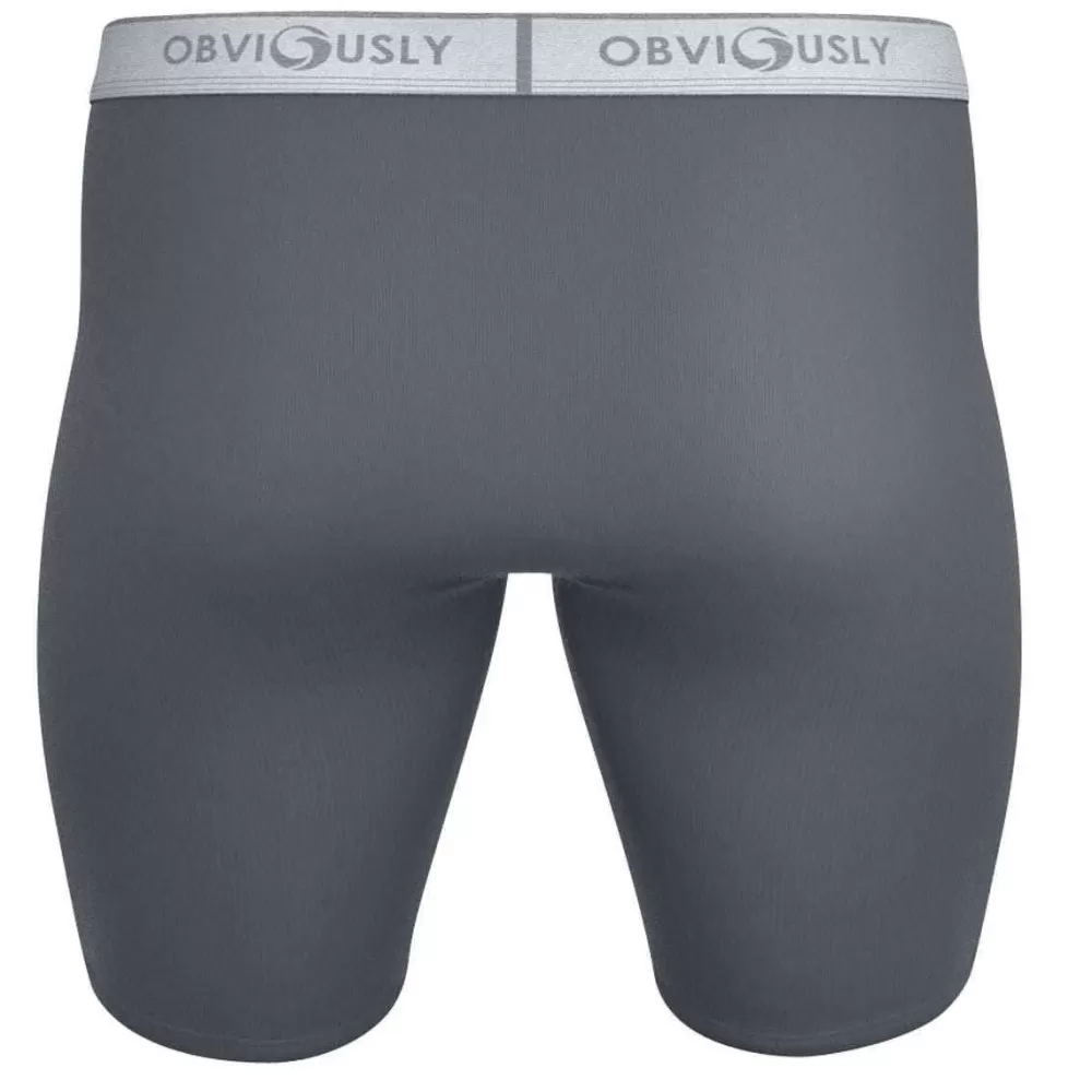 Obviously Men's Underwear^Grey Classic Boxer Briefs 9 Inch Leg