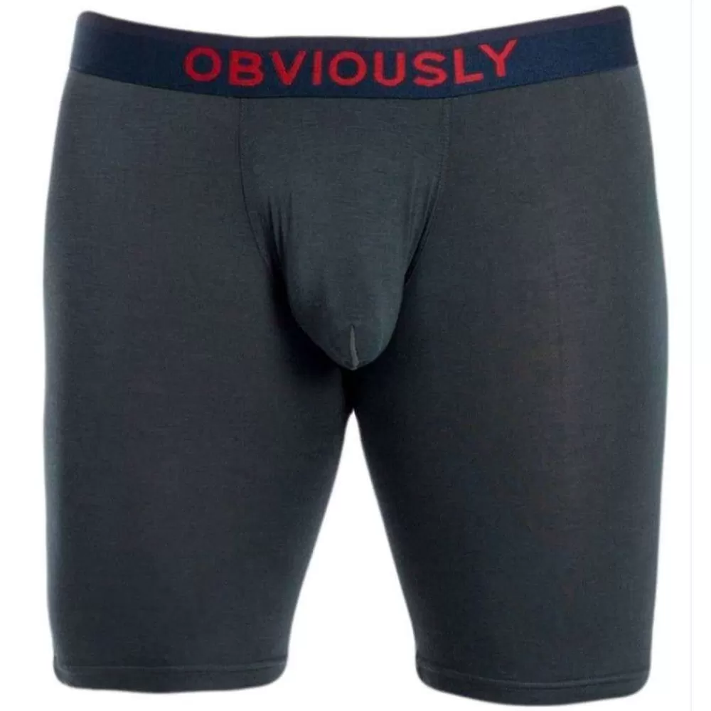 Obviously Men's Underwear^Grey Freeman Anatofree Boxer Brief 9Inch Leg
