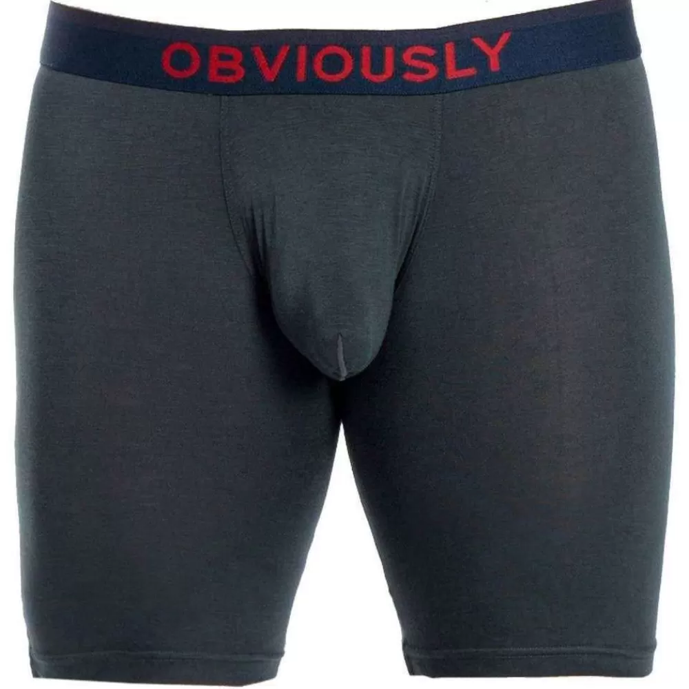 Obviously Men's Underwear^Grey Freeman Anatofree Boxer Brief 6Inch Leg