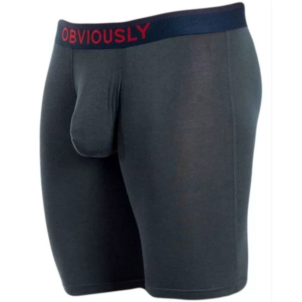 Obviously Men's Underwear^Grey Freeman Anatofree Boxer Brief 9Inch Leg