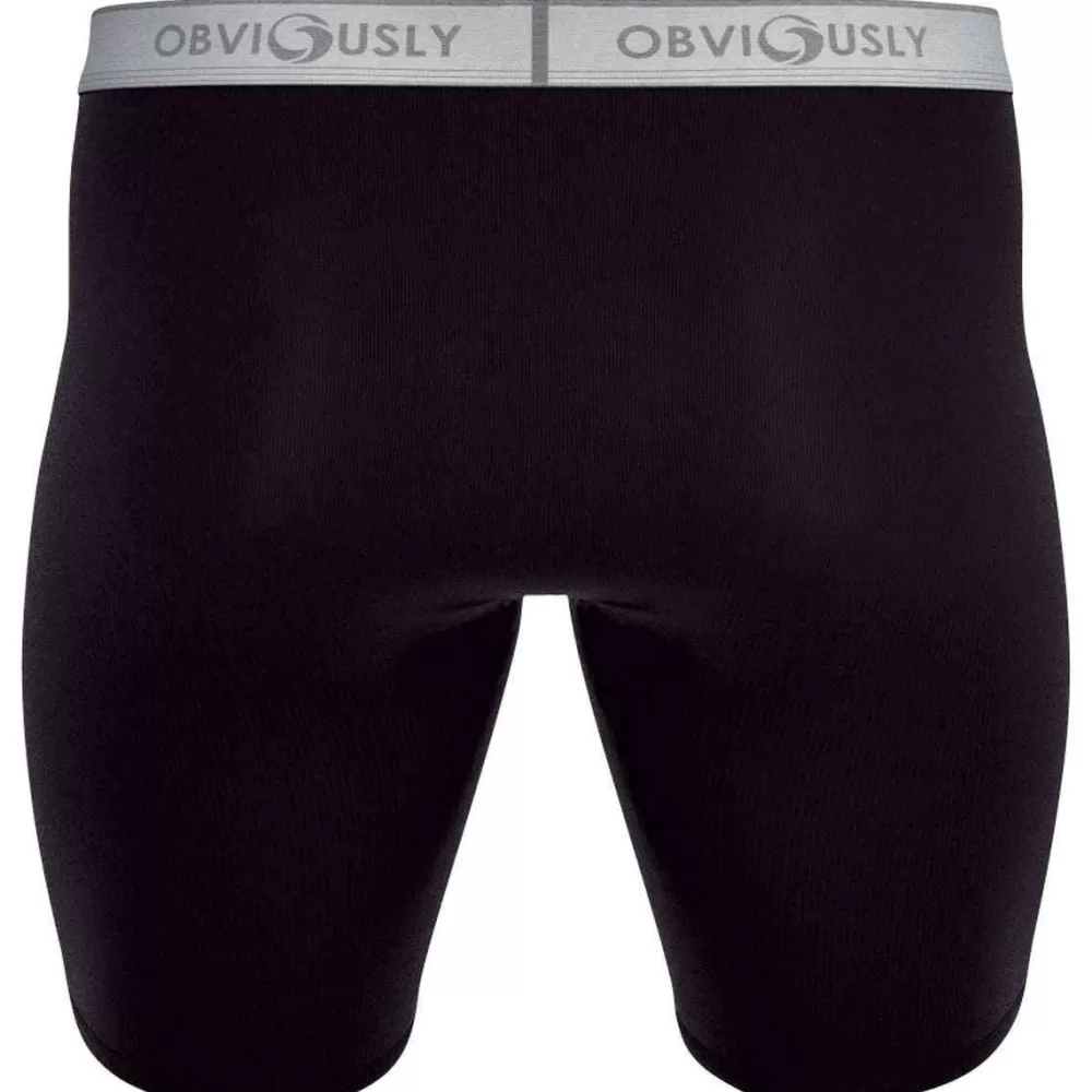 Obviously Men's Underwear^Mens Classic Boxer Briefs 9 Inch Leg - Black