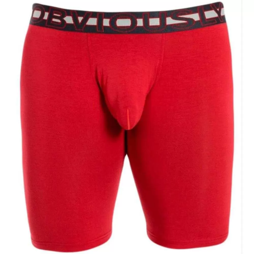 Obviously Men's Underwear^Red Everyman Anatomax Boxer Brief 9Inch Leg