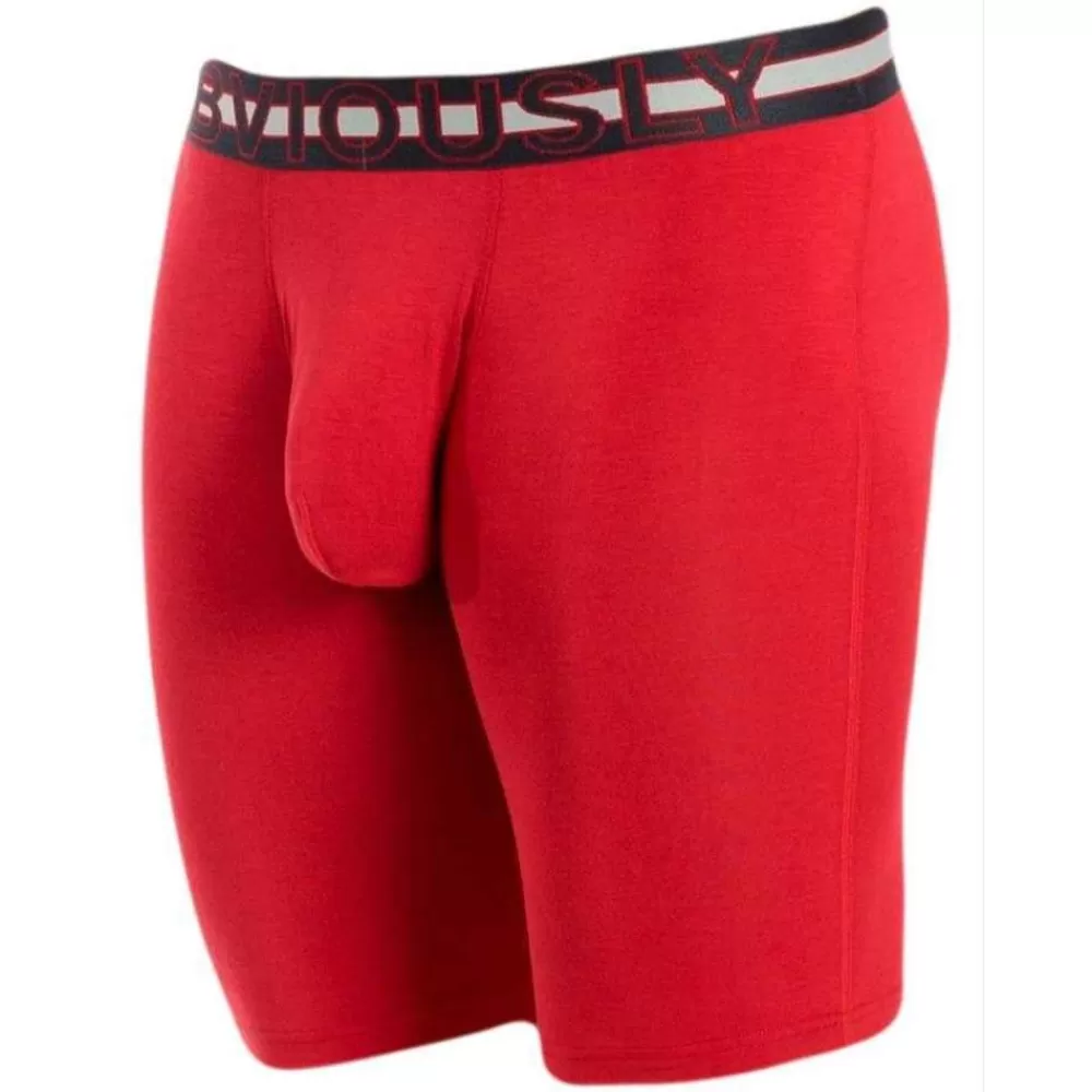 Obviously Men's Underwear^Red Everyman Anatomax Boxer Brief 9Inch Leg