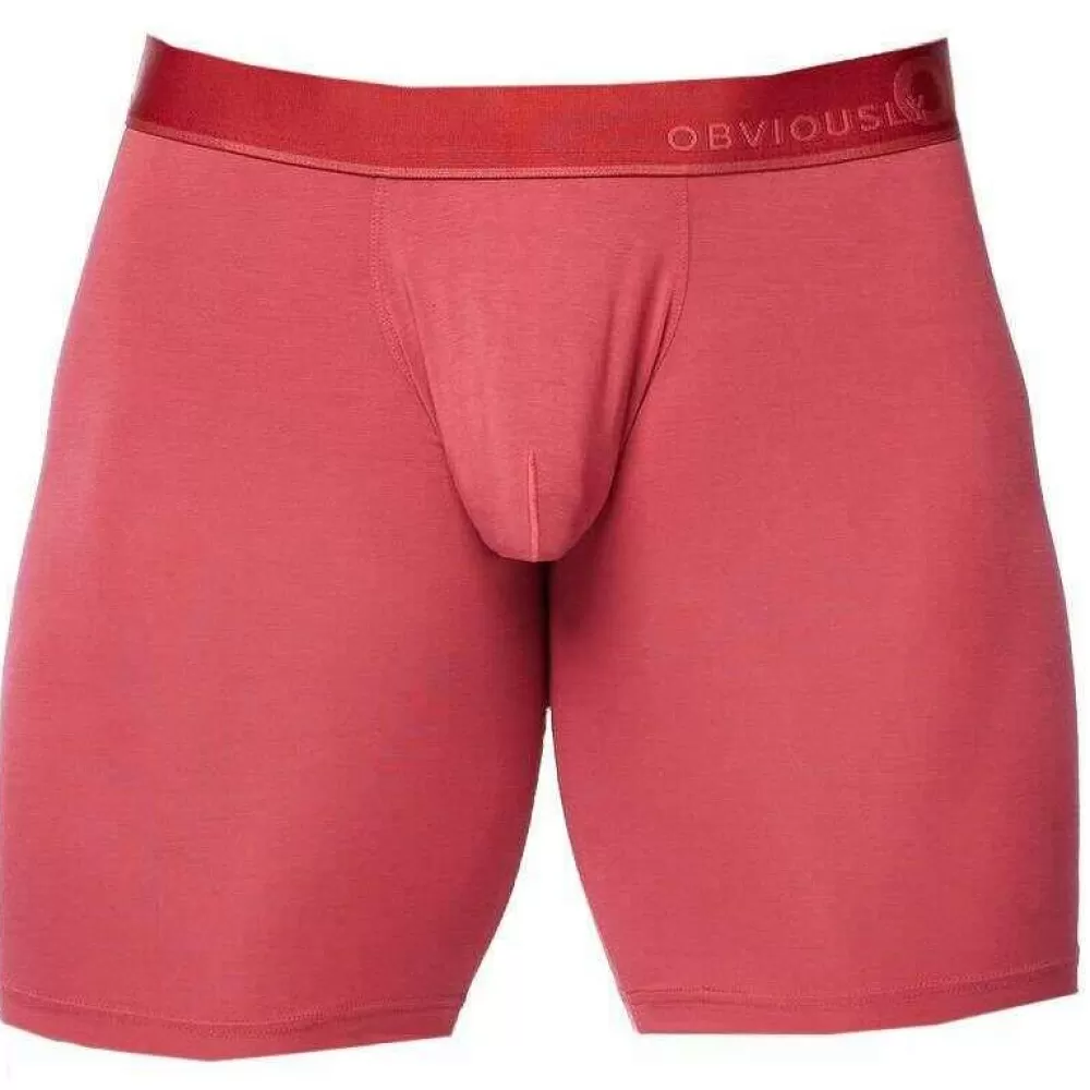 Obviously Men's Underwear^Red Primeman Boxer Brief 9Inch Leg