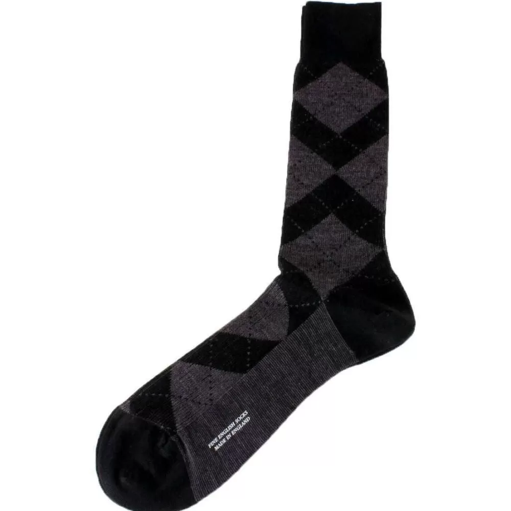 Pantherella Men's Socks^Black Abdale Socks