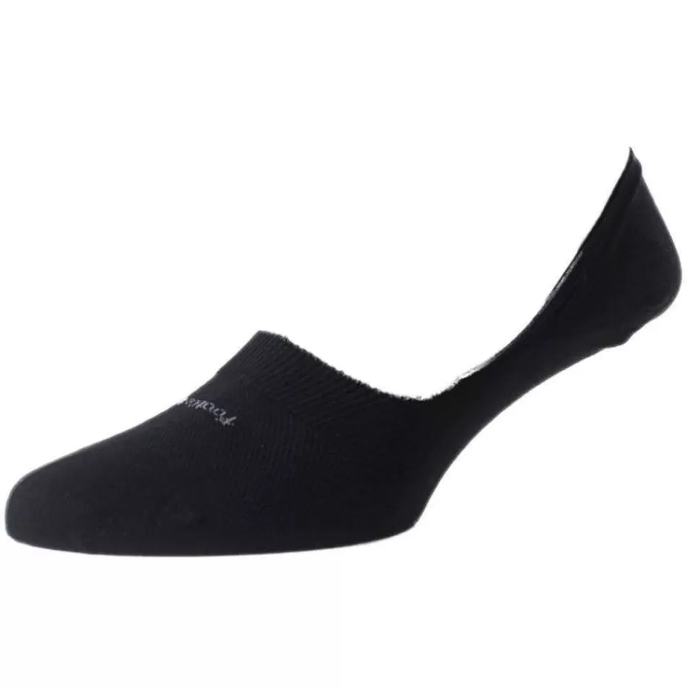 Pantherella Women's Socks^Black Footlet Egyptian Cotton Foot Liner Socks