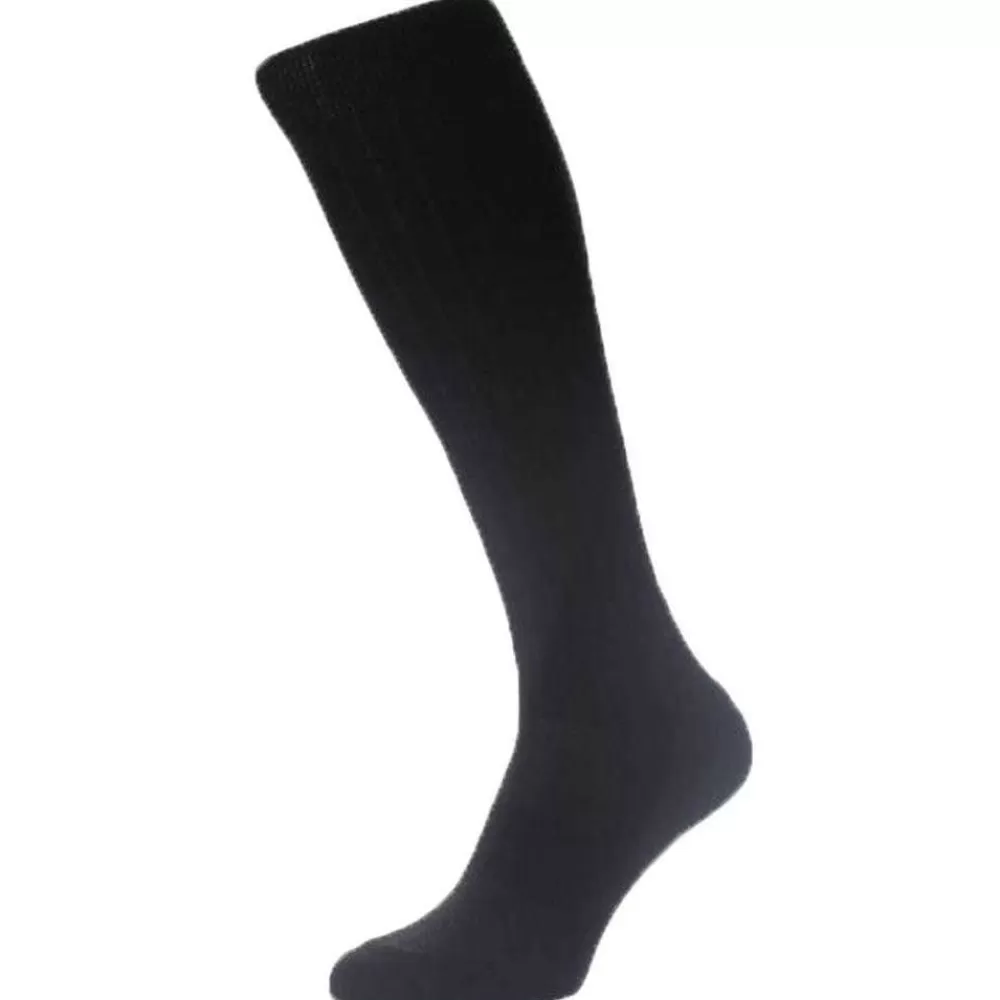 Pantherella Men's Socks^Black Smithfield Merino Wool Over The Calf Socks