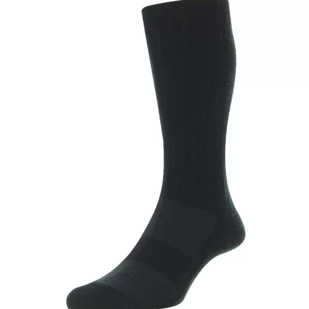 Pantherella Men's Socks^Black Smithfield Merino Wool Socks