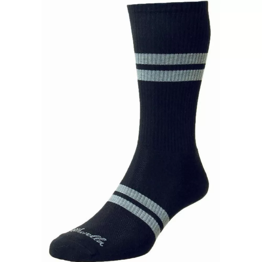 Pantherella Men's Socks^Black Spirit Egyptian Cotton Sports Socks