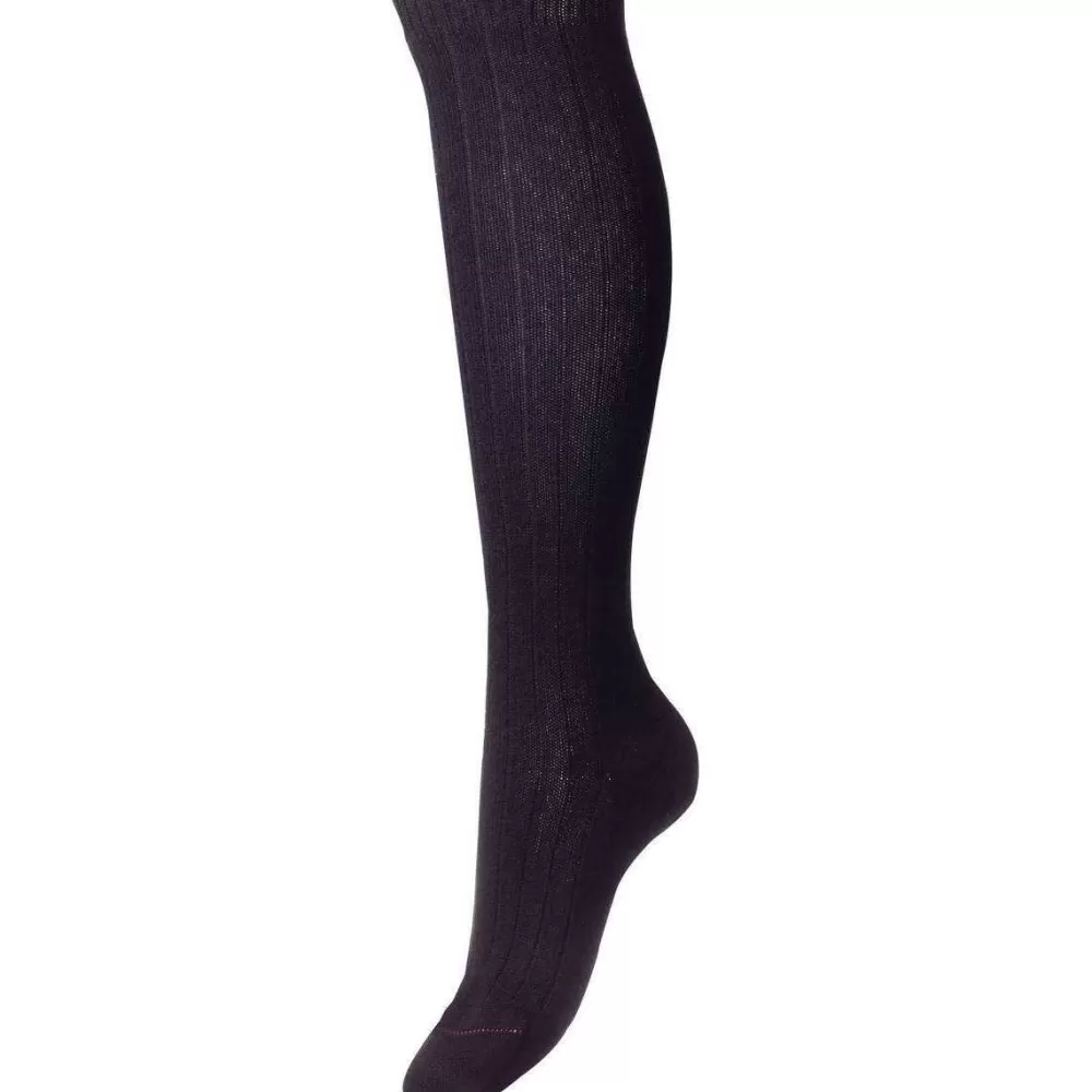 Pantherella Women's Socks^Black Tabitha Rib Over The Calf Cashmere Socks