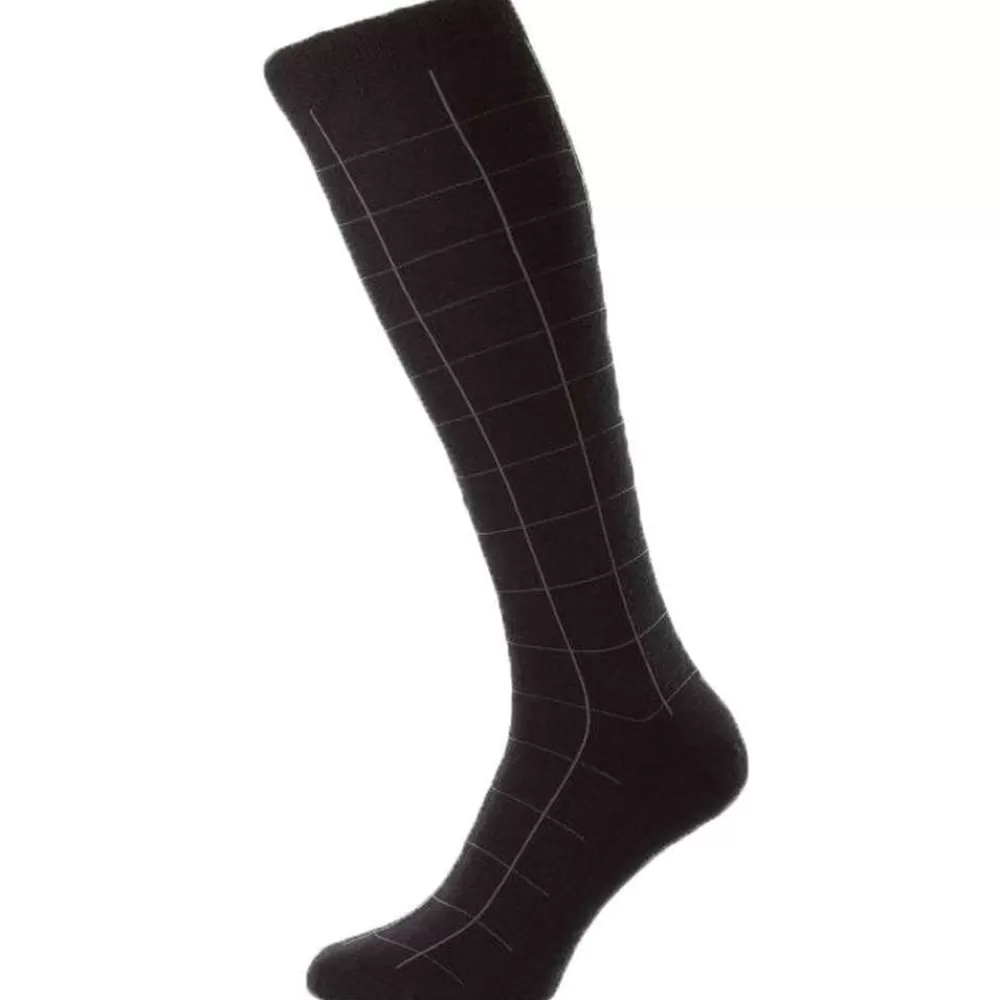Pantherella Men's Socks^Black Westleigh Merino Wool Over The Calf Socks