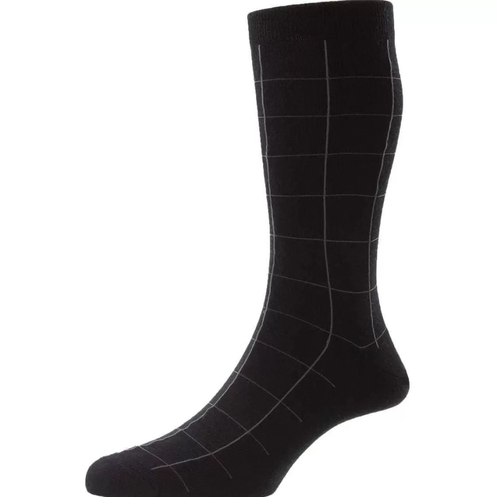 Pantherella Men's Socks^Black Westleigh Merino Wool Socks