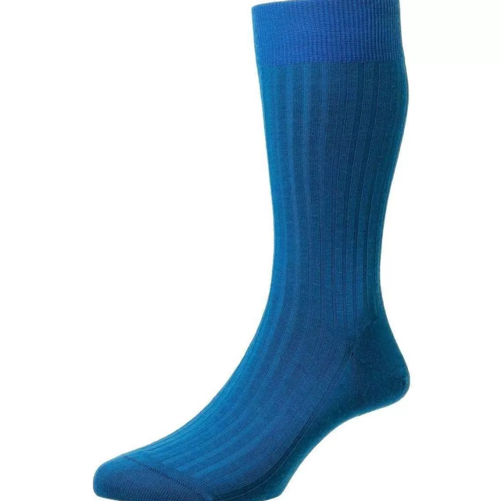 Pantherella Men's Socks^Blue Laburnum Merino Wool Socks