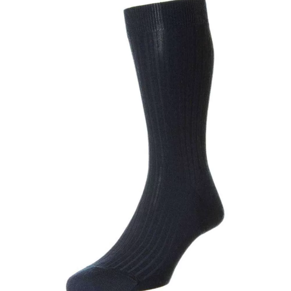 Pantherella Men's Socks^Blue Laburnum Merino Wool Socks